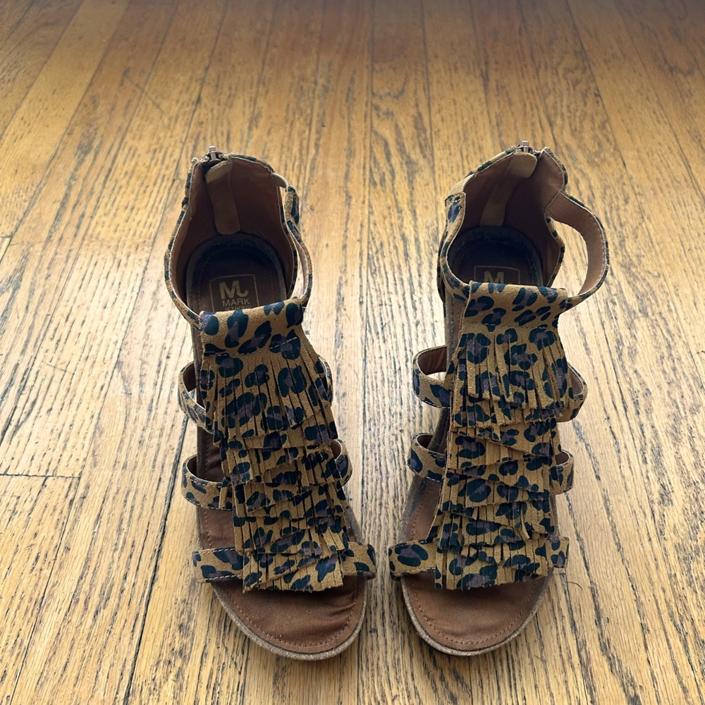 Leopard print wedges